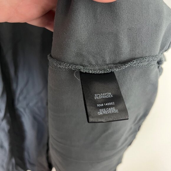 Torrid Mini Challis Lace Up Long Sleeve Shirt Dress Grey Women’s Size 0 / L - Picture 10 of 11